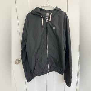 Element Hooded Windbreaker Jacket Men’s M Black Zip Front Skate Streetwear